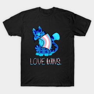 Love Wins Cat (Trans Flag) T-Shirt